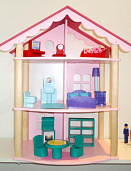 Кукольный домик "Роза Хутор" с мебелью 17 предметов